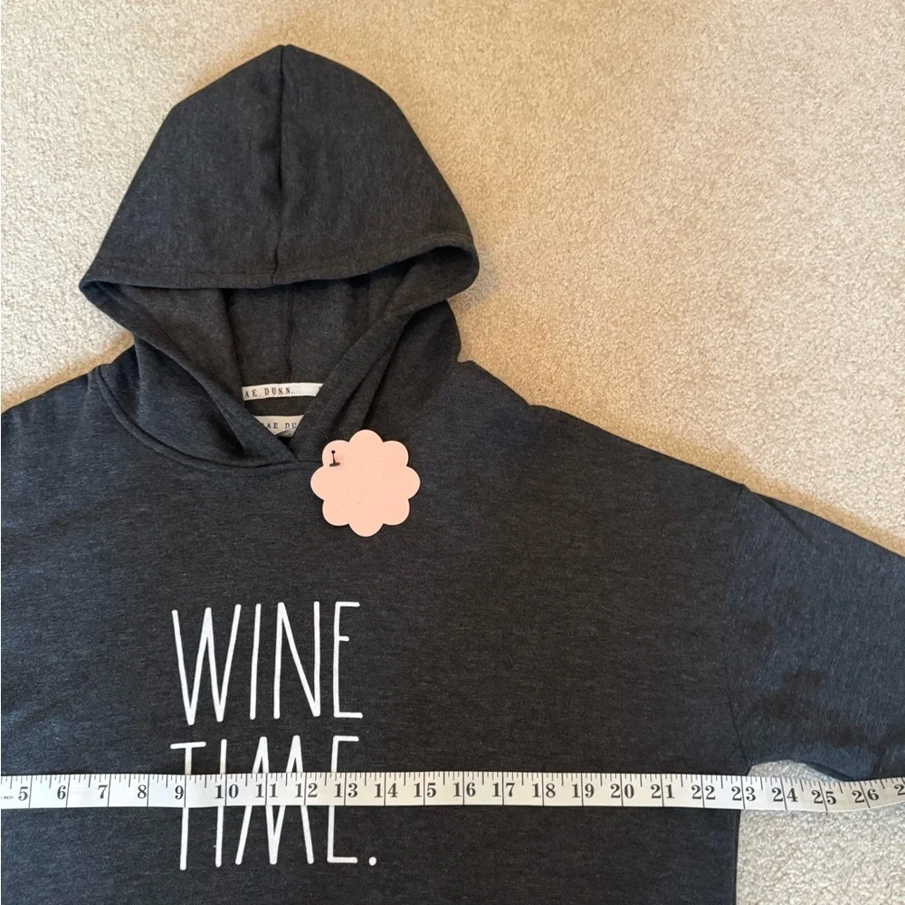 NWT Charcoal Hoodie With Wine Time Print Size S/P - Picture 7 of 8